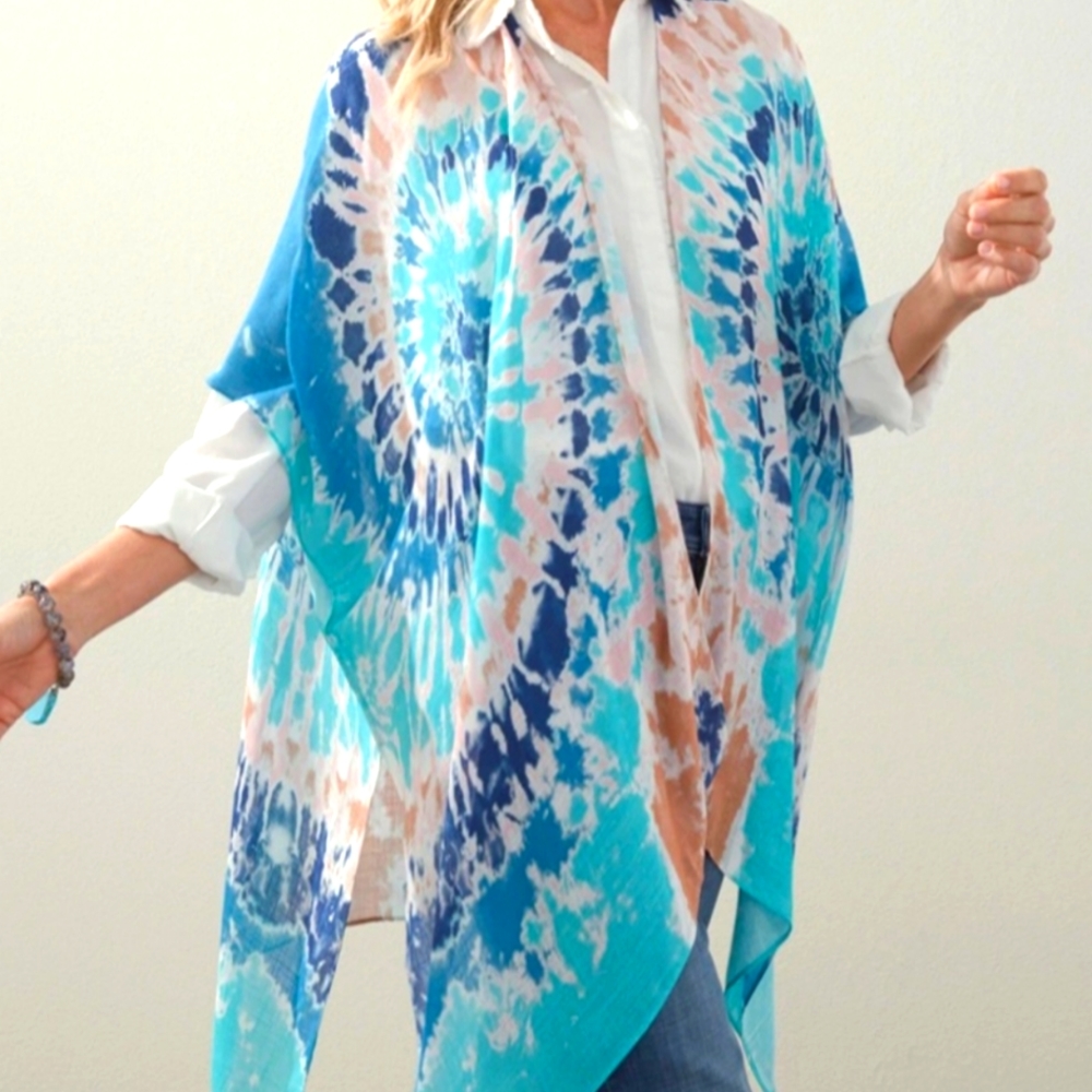 ✨️ MARKDOWN ITEM✨️  Tye Dye Printed Ruana ❤️ NWT